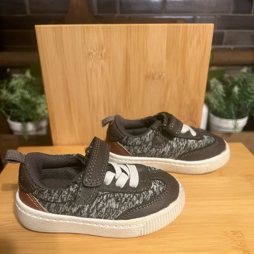 Carter's Gray and White Knit Toddler Sneakers
